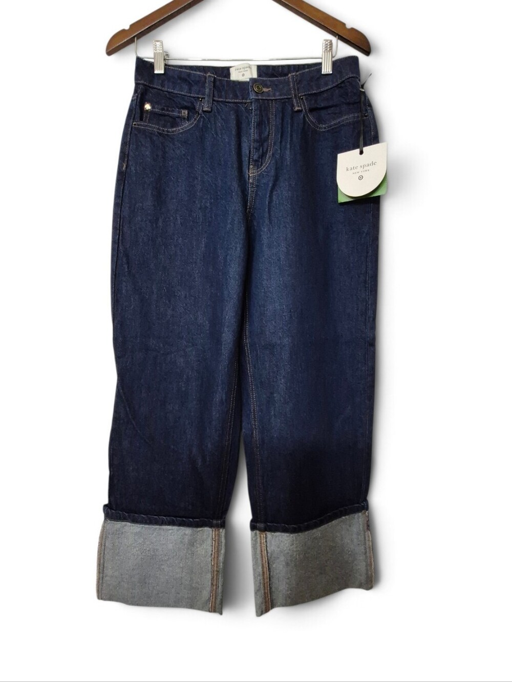 Kate Spade New York x Target NWT High-Rise Straight Leg Wide Cuff Capri Jeans 6